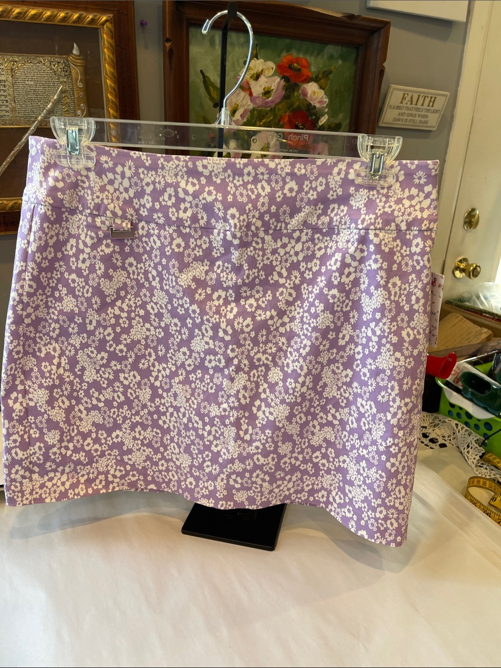 Jenna Rose Lilac Floral Summer Golf Tennis Outdoor Skort Size XL NWT
